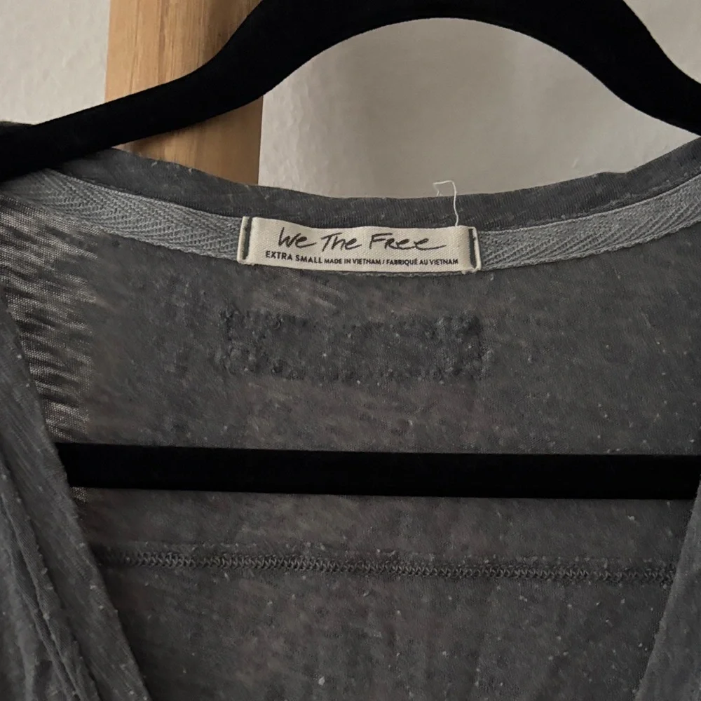 Free People Betty Charcoal grey  Long Sleeve Tee - Picture 2 of 4